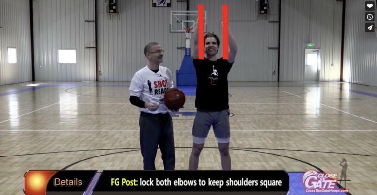 field goal post of basketball shot form